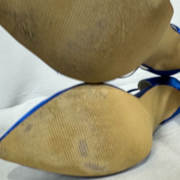 Elegant Park Blue Pointed-Toe High Heels Ankle Strap 3.5-Inch Stiletto Womens 8 - Picture 8 of 10